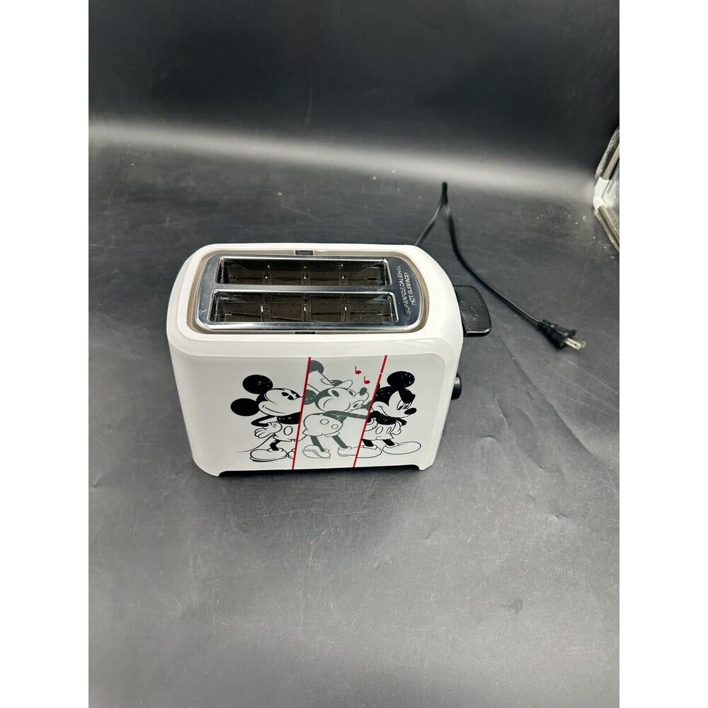 Mickey Mouse Deco Toaster 90 Year White & Black Imprint Two Slice Disney - Picture 2 of 3